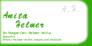 anita helmer business card